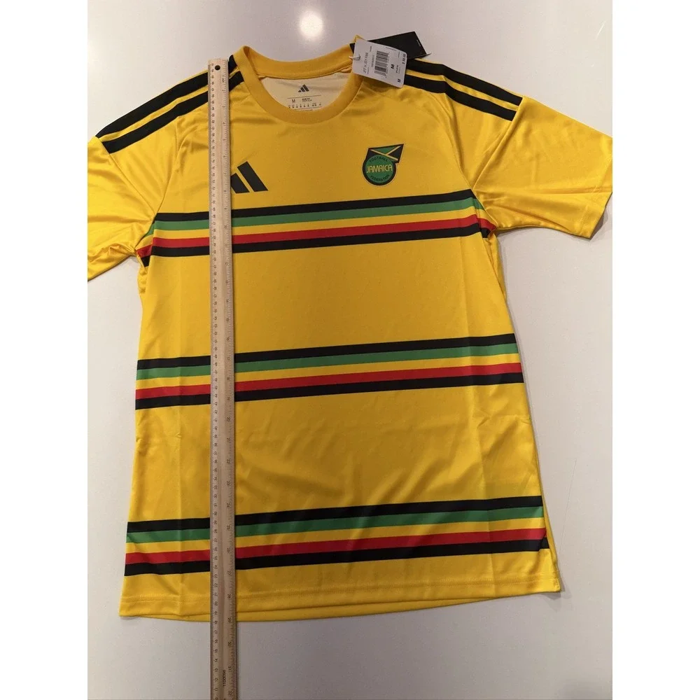 adidas Jamaica JFF Bob Marley Soccer Jersey KB3386 Mens M Yellow Slim Fit NEW
